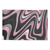 バラ金ゴールド灰色の波状渦巻きパターン 枕カバー (裏面)