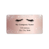 バラ金ゴールド点滅グリッター事業差出人住所 ラベル (正面)