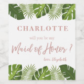 バラ金ゴールド熱帯メイド・オブ・オーナー（花嫁付き添い人）案 ワインラベル (シングルラベル)