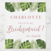 バラ金ゴールド熱帯性花嫁介添人の提案 ワインラベル (シングルラベル)