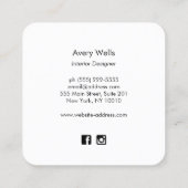 バラ金ゴールド熱帯葉内部デザイン スクエア名刺 (裏面)