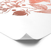 バラ金ゴールド牡丹エレガントなウェディングウェルカムサイン ポスター (角)