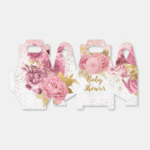 バラ金ゴールド牡丹グリッターガールベビーシャワー フェイバーボックス (折り畳みなし)