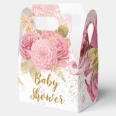 バラ金ゴールド牡丹グリッターガールベビーシャワー フェイバーボックス (オープン)