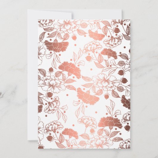 バラ金ゴールド牡丹フローラエレガントリハーサルディナー 招待状 (裏面)