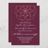 バラ金ゴールド生命の神聖な幾何学の種結婚類 招待状 (正面/裏面)