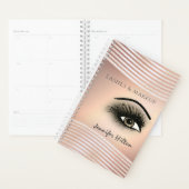 バラ金ゴールド発光の目は長いまつげを構成する プランナー手帳 (ディスプレー)