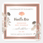 バラ金ゴールド白い製品包装ラベルが繁栄 スクエアシール (正面)