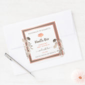 バラ金ゴールド白い製品包装ラベルが繁栄 スクエアシール (封筒)