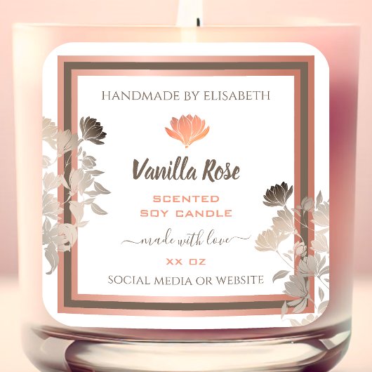 バラ金ゴールド白い製品包装ラベルが繁栄 スクエアシール