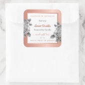 バラ金ゴールド白およびグレー製品のパッケージラベル スクエアシール (バッグ)