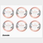 バラ金ゴールド白およびグレー製品のパッケージラベル ラウンドシール (シート)