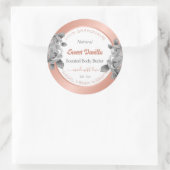 バラ金ゴールド白およびグレー製品のパッケージラベル ラウンドシール (バッグ)