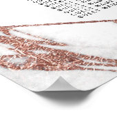 バラ金ゴールド白モダン大理石シーティングチャート ポスター (角)