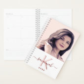 バラ金ゴールド白写真モノグラム プランナー手帳 (ディスプレー)