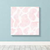 バラ金ゴールド白大型牛斑動物パターン キャンバスプリント (インサイチュ (ウッドフロア))