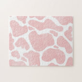 バラ金ゴールド白大型牛斑動物パターン ジグソーパズル (横)