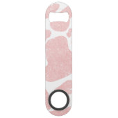 バラ金ゴールド白大型牛斑動物パターン スピード栓抜き (正面)