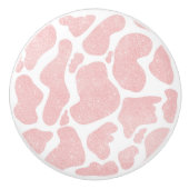 バラ金ゴールド白大型牛斑動物パターン セラミックノブ (正面)