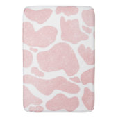 バラ金ゴールド白大型牛斑動物パターン バスマット (正面縦)