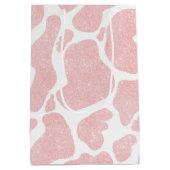 バラ金ゴールド白大型牛斑動物パターン ミディアムペーパーバッグ (裏面)