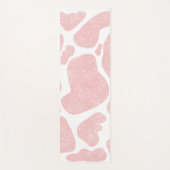 バラ金ゴールド白大型牛斑動物パターン ヨガマット (正面)