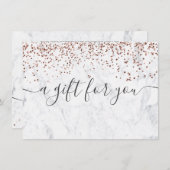 バラ金ゴールド白大理石エレガント贈証書 (正面/裏面)