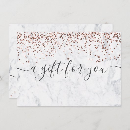 バラ金ゴールド白大理石エレガント贈証書 (正面/裏面)