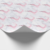 バラ金ゴールド白大理石クリスマストナカイのパターン ラッピングペーパー (角)