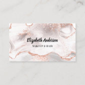 バラ金ゴールド白瑪瑙マーブル 名刺 (正面)