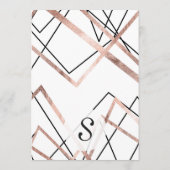 バラ金ゴールド白線三角形抽象芸術パターン メニュー (裏面)