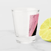 バラ金ゴールド白黒の大理石パターン ショットグラス (左)