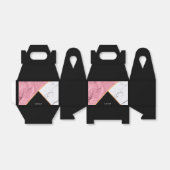 バラ金ゴールド白黒の大理石パターン フェイバーボックス (折り畳みなし)