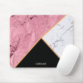 バラ金ゴールド白黒の大理石パターン マウスパッド (マウス)