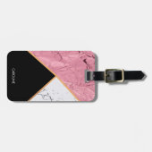 バラ金ゴールド白黒の大理石パターン ラゲッジタグ (正面横)