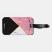 バラ金ゴールド白黒の大理石パターン ラゲッジタグ (裏面横)