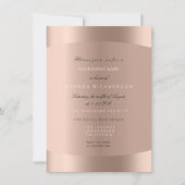 バラ金ゴールド白黒ミニマルグリッタースパークリー 招待状 (正面)