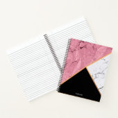 バラ金ゴールド白黒大理石パターン ノートブック (内部)