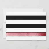 バラ金ゴールド白黒sweet sixteen誕生日パーティー 招待状 (裏面)