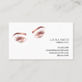 バラ金ゴールド目の点滅メイクアップアーティストのlash extension 名刺 (裏面)