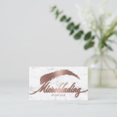 バラ金ゴールド眉毛サロンマイクロブレイディングマーブル 名刺 (スタンド正面)