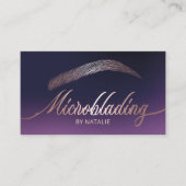 バラ金ゴールド眉毛サロンマイクロブレーディングパープル 名刺 (正面)