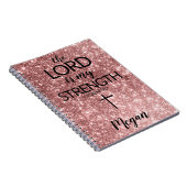 バラ金ゴールド祈りの言葉ジャーナル主は私の強み ノートブック (右側)