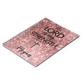 バラ金ゴールド祈りの言葉ジャーナル主は私の強み ノートブック (左側)