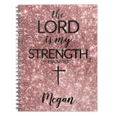 バラ金ゴールド祈りの言葉ジャーナル主は私の強み ノートブック (正面)