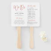 バラ金ゴールド私たち結婚が行う式プログラムファン ハンドファン (正面&裏面)