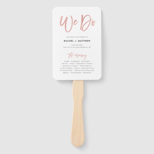 バラ金ゴールド私たち結婚が行う式プログラムファン ハンドファン (正面)