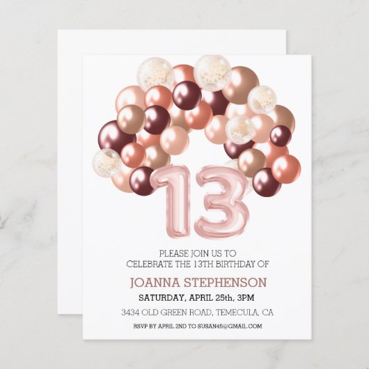 バラ金ゴールド第13期予算バルーンアーチ番号 (正面/裏面)