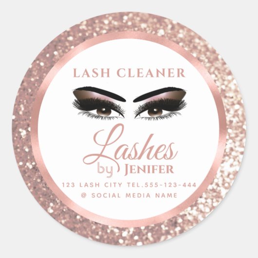 バラ金ゴールド箔のキラキラしたメイクアップ目のラッシュクリーナー ラウンドシール (正面)