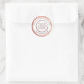 バラ金ゴールド箔の輝感謝していきカスタムのロゴ ラウンドシール (バッグ)